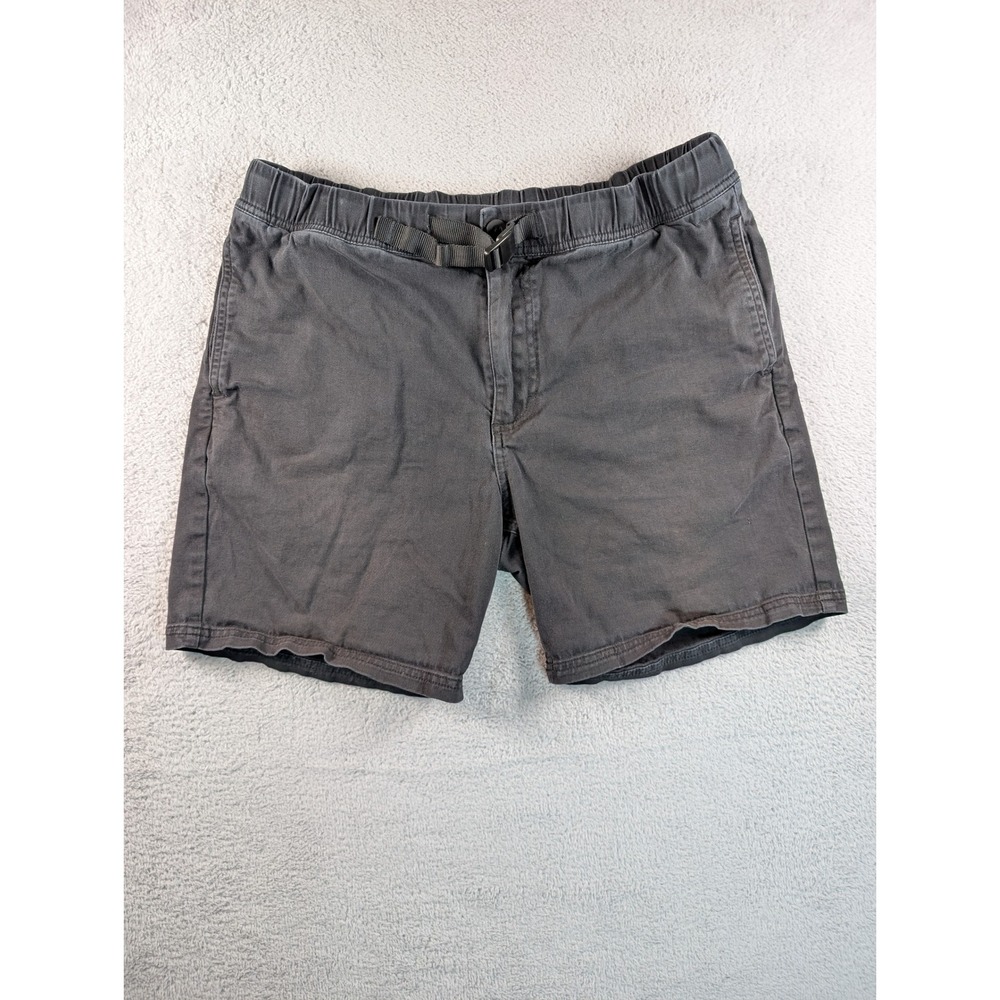 Topo Designs Mens Dirt Shorts Charcoal Gray Organic Cotton Stretch Size Large